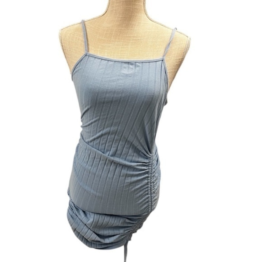 SHEIN Blue Ruched Bodycon Mini Dress